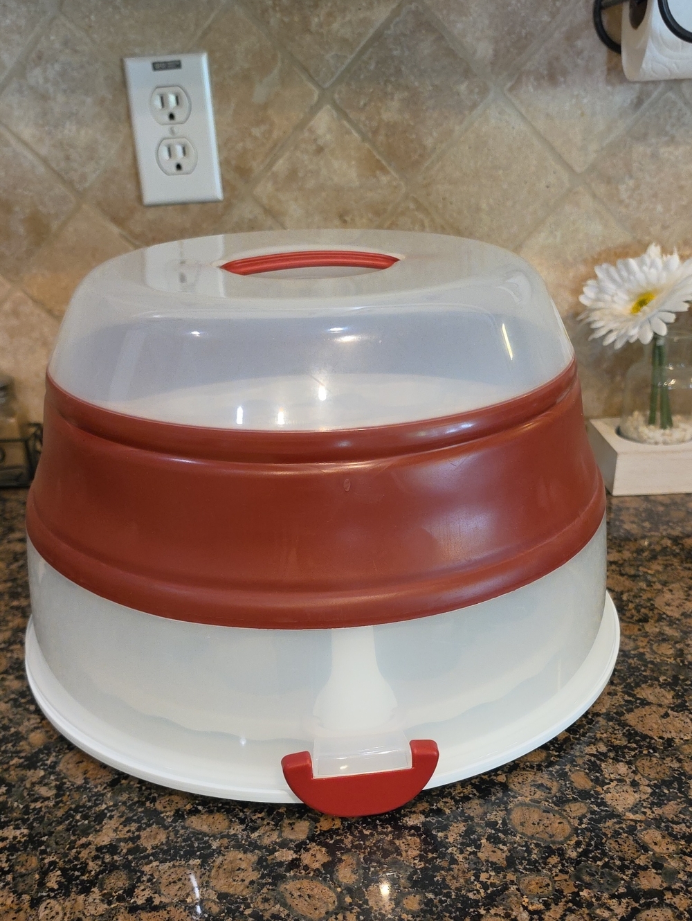 Progressive Red and White Cake/Cupcake Carrier - Compact Food Storage